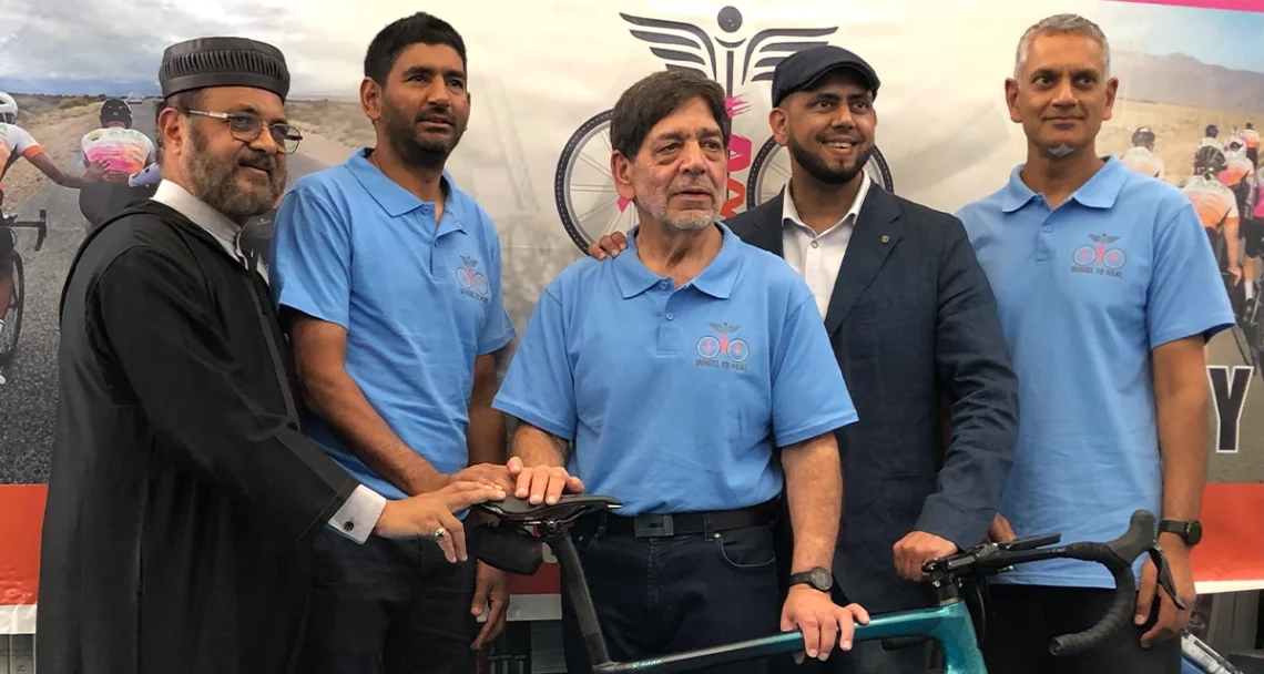 Wheel to Heal pedals in aid of the people of Palestine facing genocide