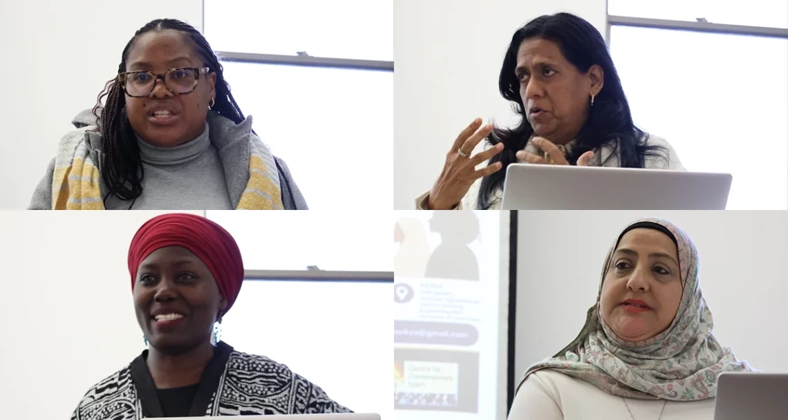The panellists at the Muslim Personal Law symposium at the University of Cape Town on June 8, clockwise from top right: Professor Fatima Seedat, Ayesha Royker, Rehema Namukose and Khensani Motlhante. (Photos: Anwar Omar)