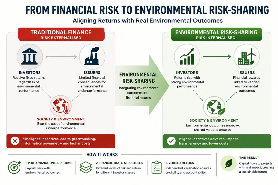 From green claims to verified impact through environmental risk-sharing